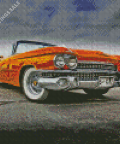 Orange Cadillac 1959 Diamond Painting