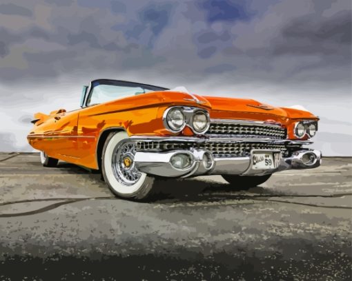 Orange Cadillac 1959 Diamond Painting