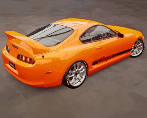 Orange Toyota Supra Mk4 Diamond Painting