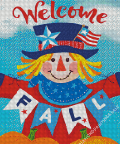 Patriotic Scarecrow Diamond Painting