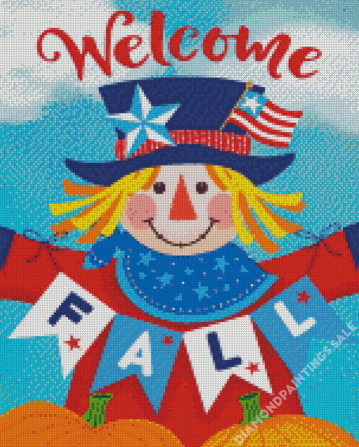 Patriotic Scarecrow Diamond Painting