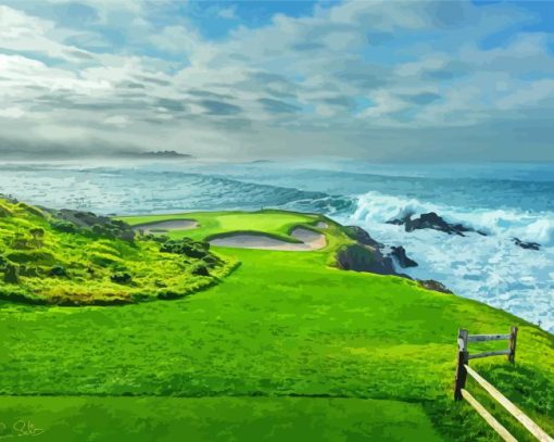 Pebble Beach Golf Landscape Diamond Painting