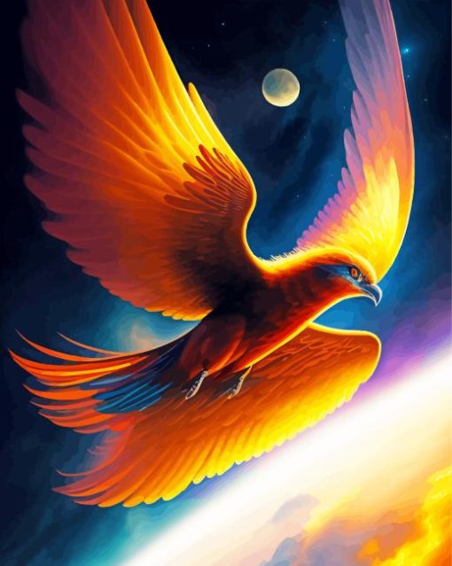 Phoenix Soaring In Space Diamond Painting