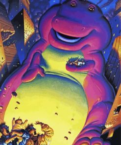 Purple Barney The Dinosaur Diamond Painting