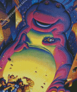 Purple Barney The Dinosaur Diamond Painting