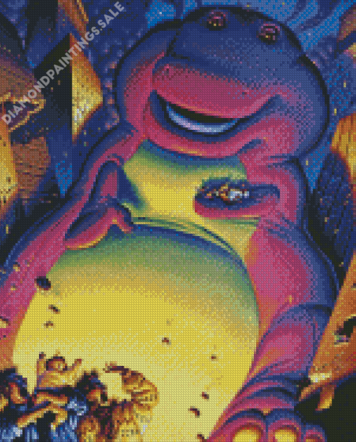 Purple Barney The Dinosaur Diamond Painting