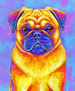 Rainbow Pug Dog Diamond Painting