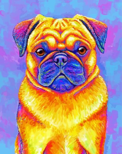 Rainbow Pug Dog Diamond Painting