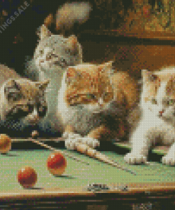 Snooker Cats Diamond Painting
