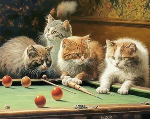 Snooker Cats Diamond Painting