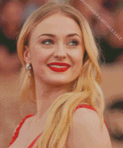 Sophie Turner In Red Diamond Painting