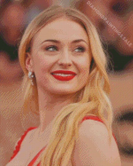 Sophie Turner In Red Diamond Painting