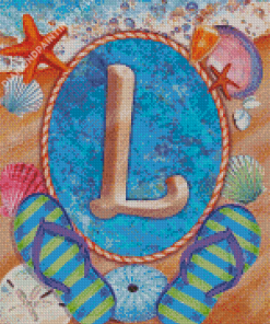 Summer Monogram Letter L Diamond Painting