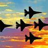 Thunderbirds Jets Silhouette Diamond Painting