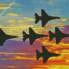 Thunderbirds Jets Silhouette Diamond Painting