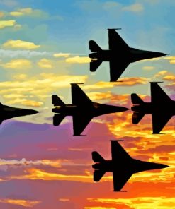 Thunderbirds Jets Silhouette Diamond Painting