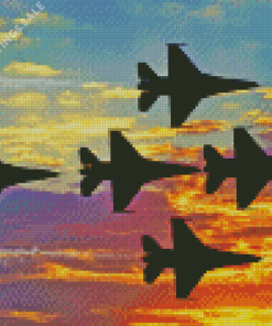 Thunderbirds Jets Silhouette Diamond Painting