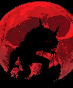 Werewolf Red Moon Diamond Painting