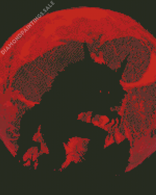 Werewolf Red Moon Diamond Painting