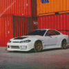 White Nissan S15 Car Diamond Painting