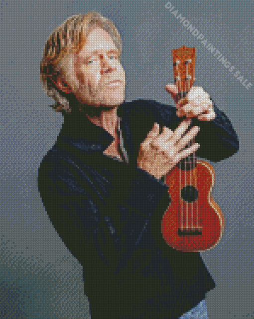 William H Macy Holding Ukulele Diamond Painting