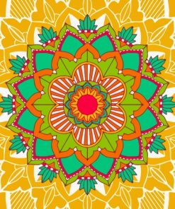 Yellow Mandala Diamond Painting