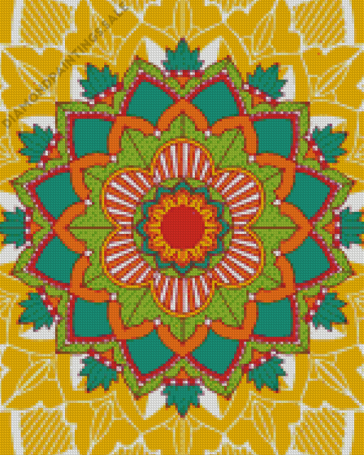 Yellow Mandala Diamond Painting