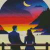 Couple Contemplating The moon Diamond Painting