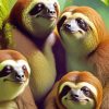 Sloth Family Diamond Painting