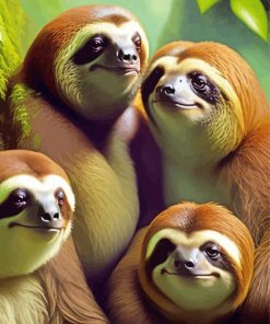 Sloth Family Diamond Painting