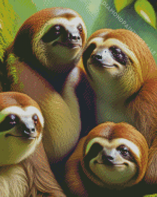 Sloth Family Diamond Painting