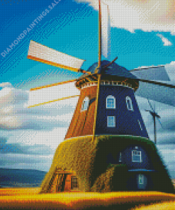 Wooden Windmill Diamond Painting