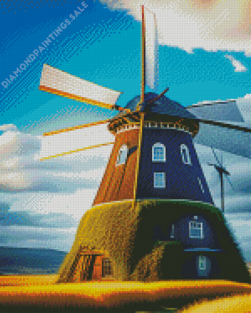 Wooden Windmill Diamond Painting