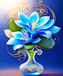 Blue Flowers Diamond Painting