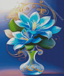 Blue Flowers Diamond Painting