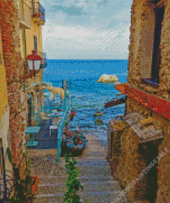 Calabria Sea View from Alleys Diamond Painting
