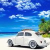 Vw Bug At Beach Diamond Painting