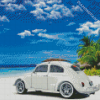 Vw Bug At Beach Diamond Painting