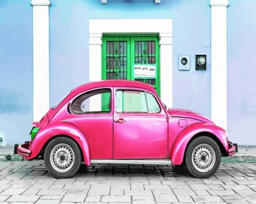 Pink Volkswagen Diamond Painting