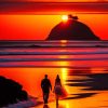 Couple Walking On Beach Diamond Painting