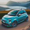 Cyan Fiat Panda Diamond Painting