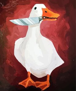 Duck With A Knife Diamond Painting