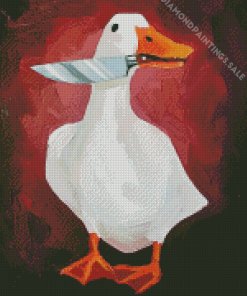 Duck With A Knife Diamond Painting