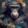 Floral Monkey Diamond Painting