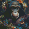 Floral Monkey Diamond Painting