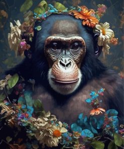 Floral Monkey Diamond Painting