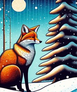Fox And Snow Diamond Painting