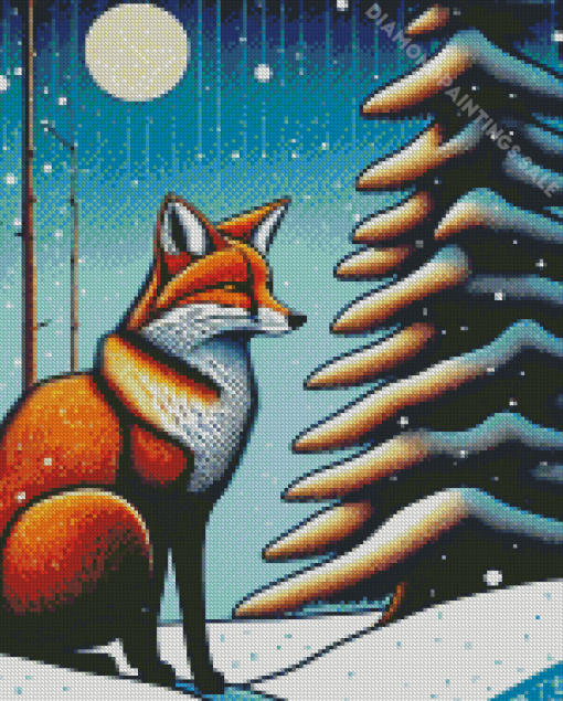 Fox And Snow Diamond Painting