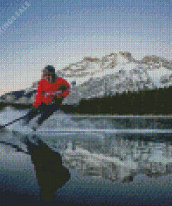 ice hockey player on lake Diamond With Numbers