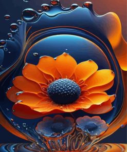 Orange Flower Art Diamond Painting